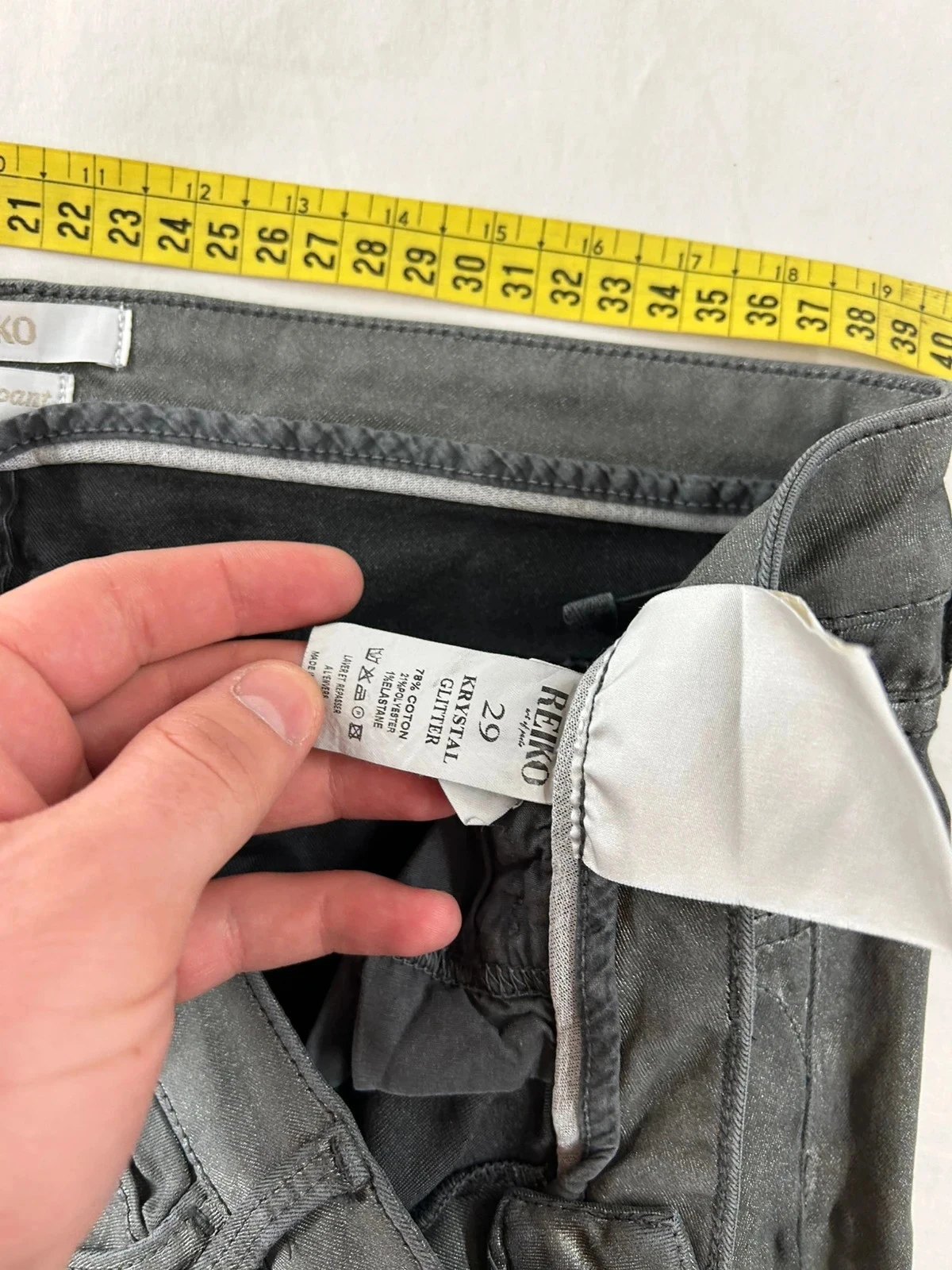 Calça jeans skinny pant reiko cinza vintage – photo 9
